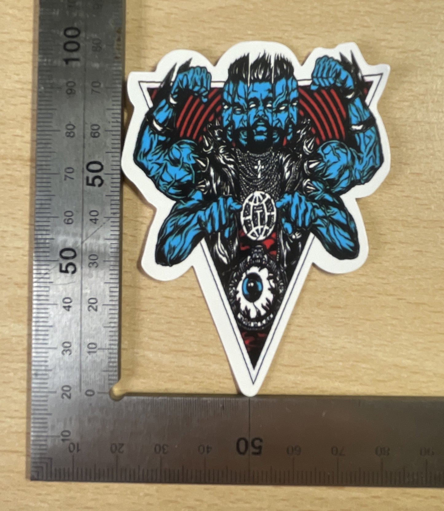 Multi-faced figure with four powerful arms Sticker