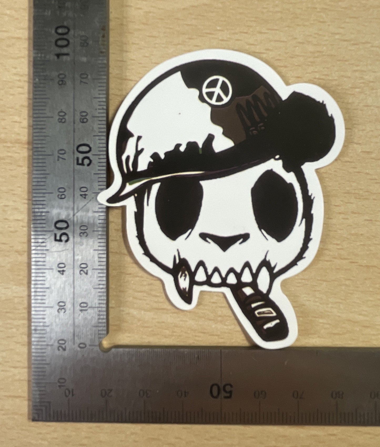 Smoking Skull Peace Sticker