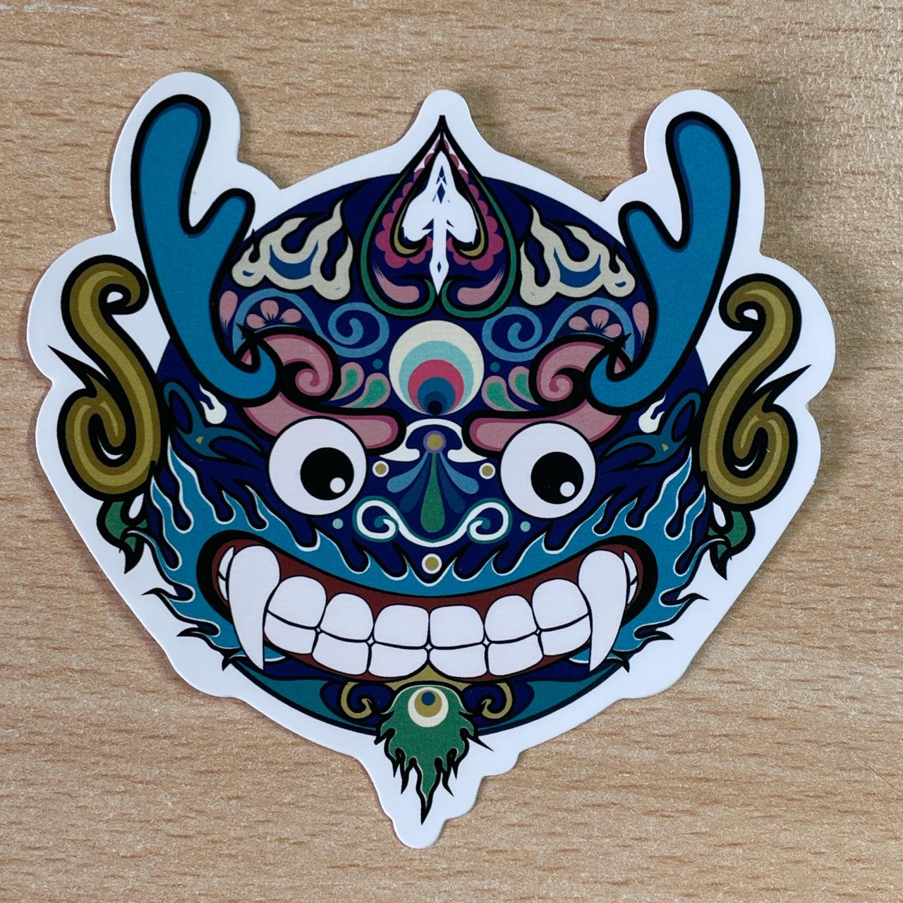 Blue &Multi-coloured Face sticker #stickers