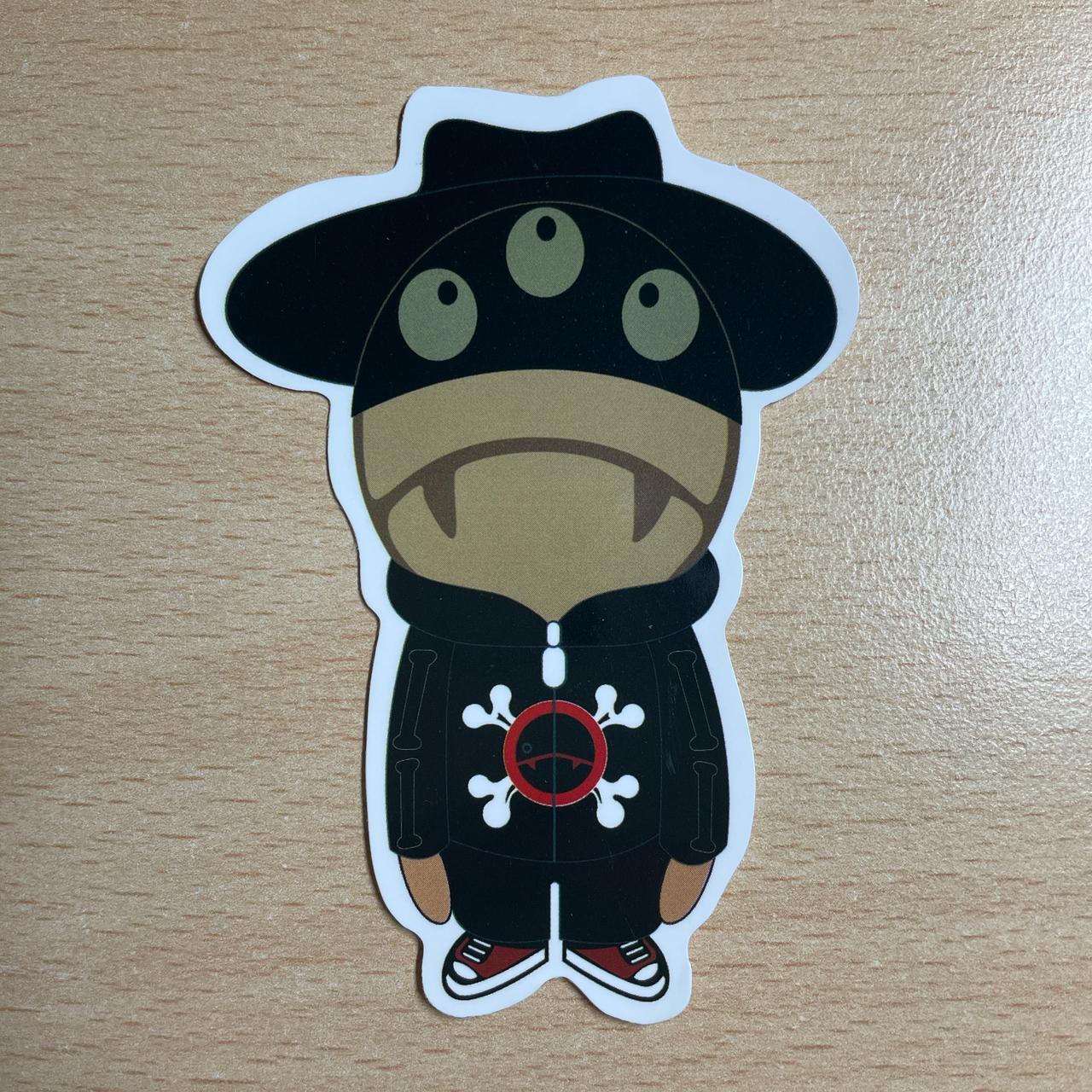 3 Eyed alien in black sticker #skater