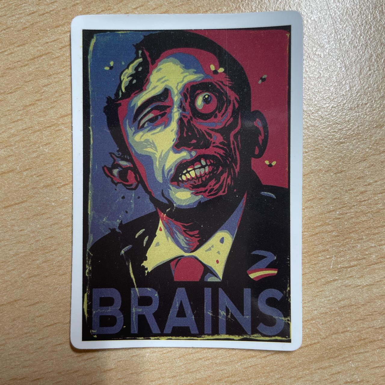 "Brains" sticker #horror #zombie