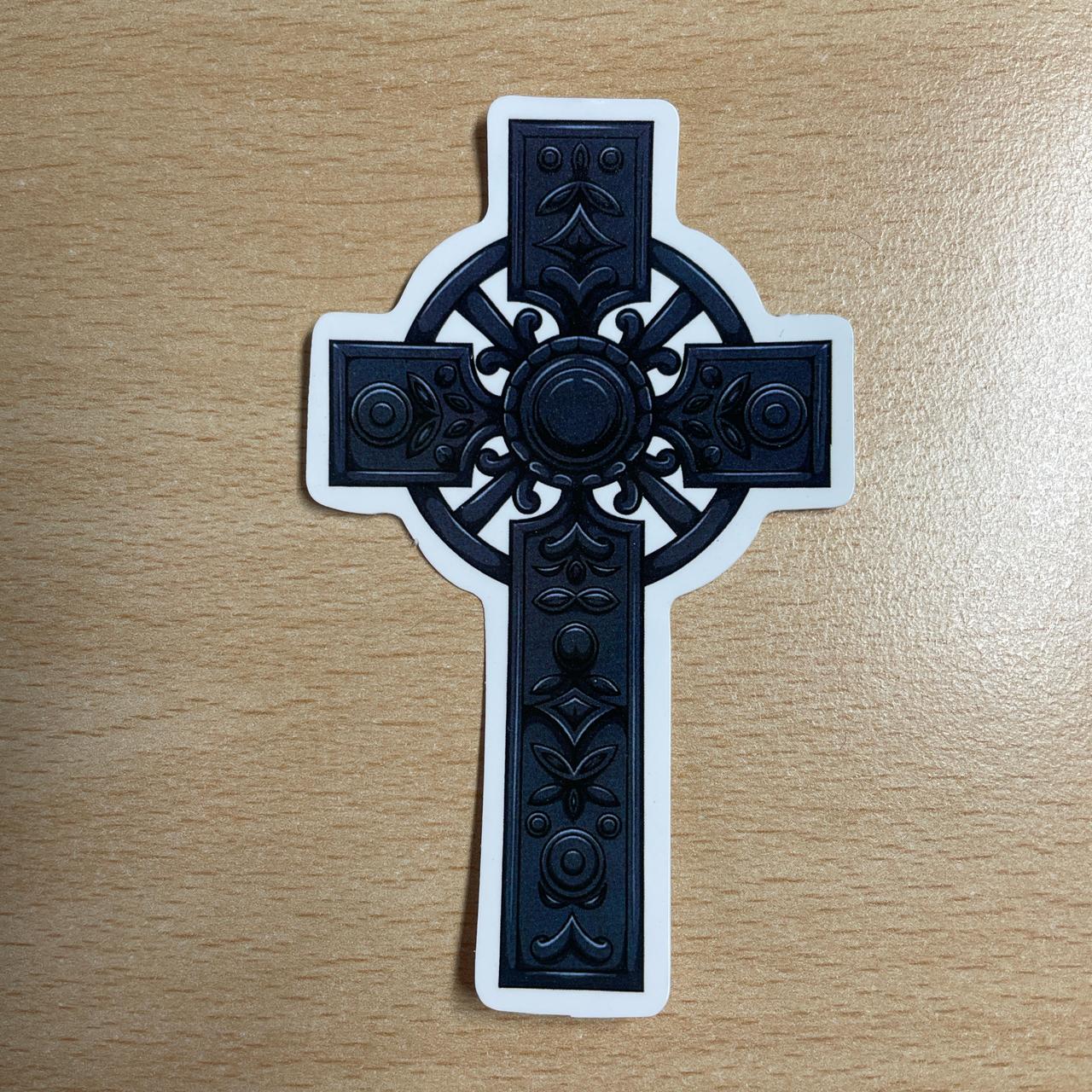 Black and white cross sticker #goth #grunge