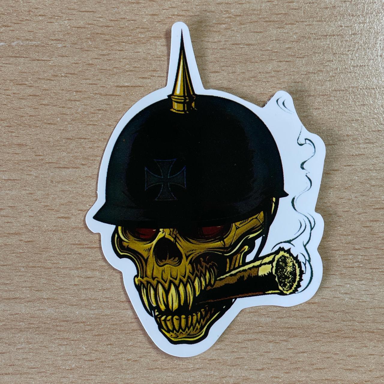 Black and gold skull helmet sticker #skull #stickers
