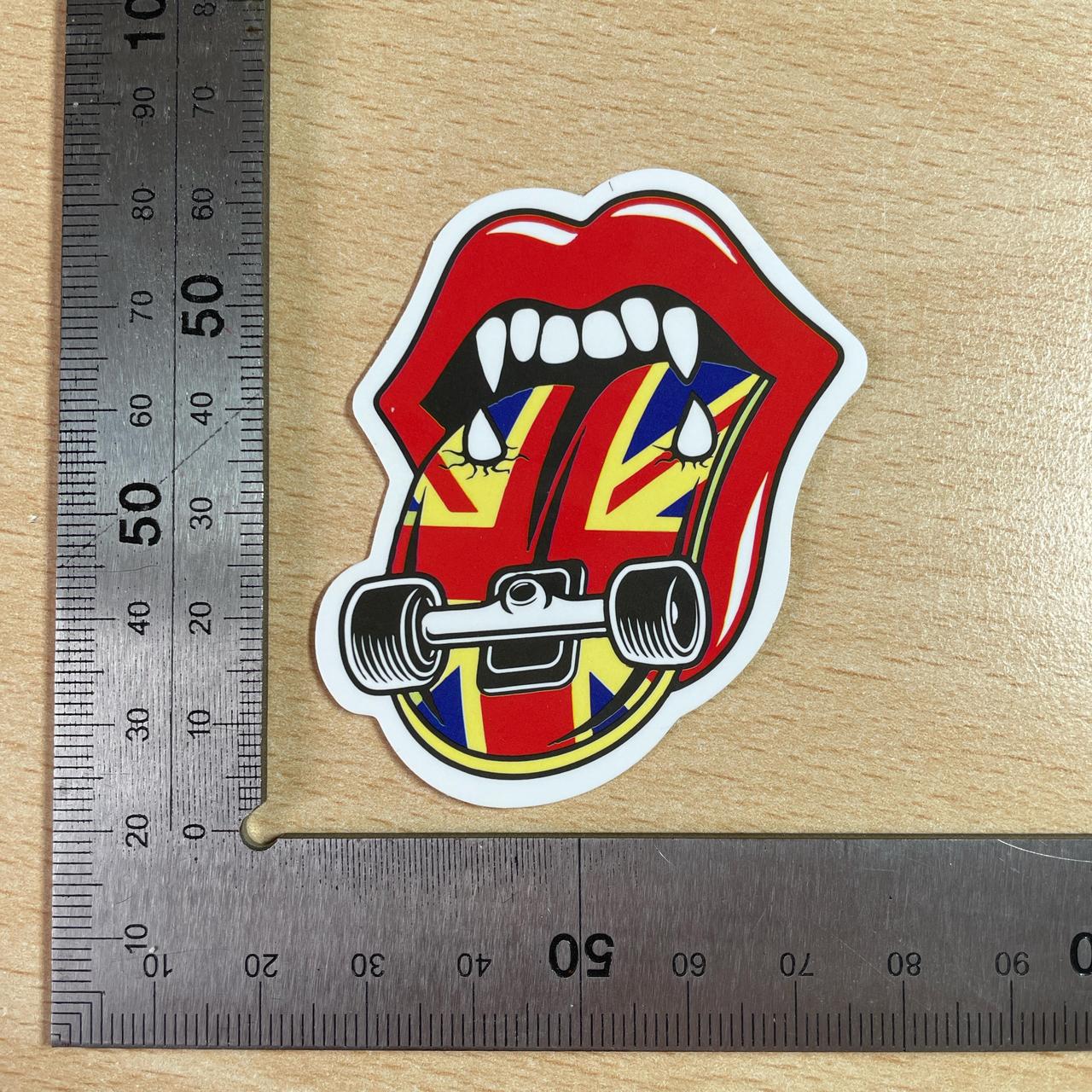 Vintage Rolling Stones Union Jack Skateboard Sticker