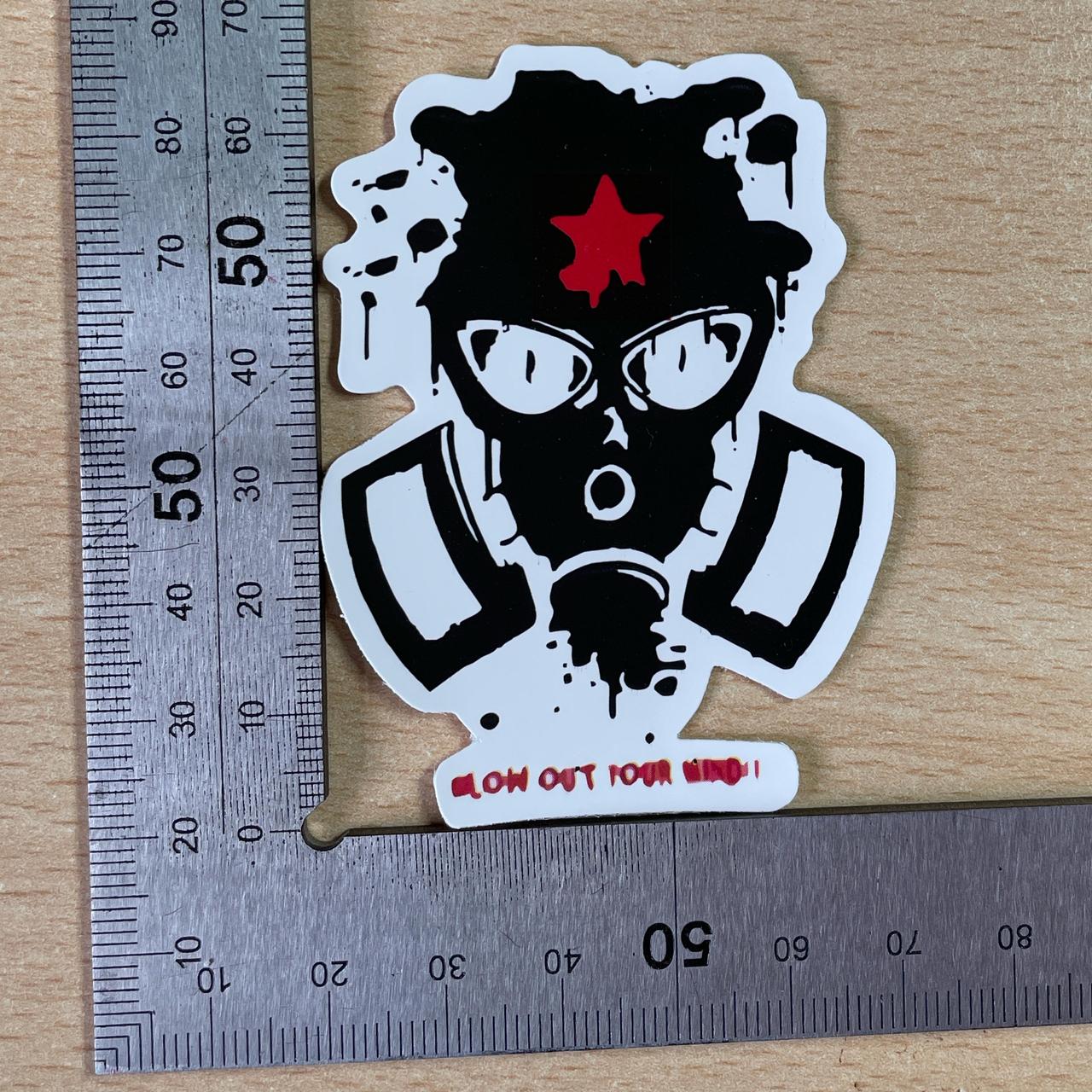 Gas mask "blow out your mind" sticker #skullart
