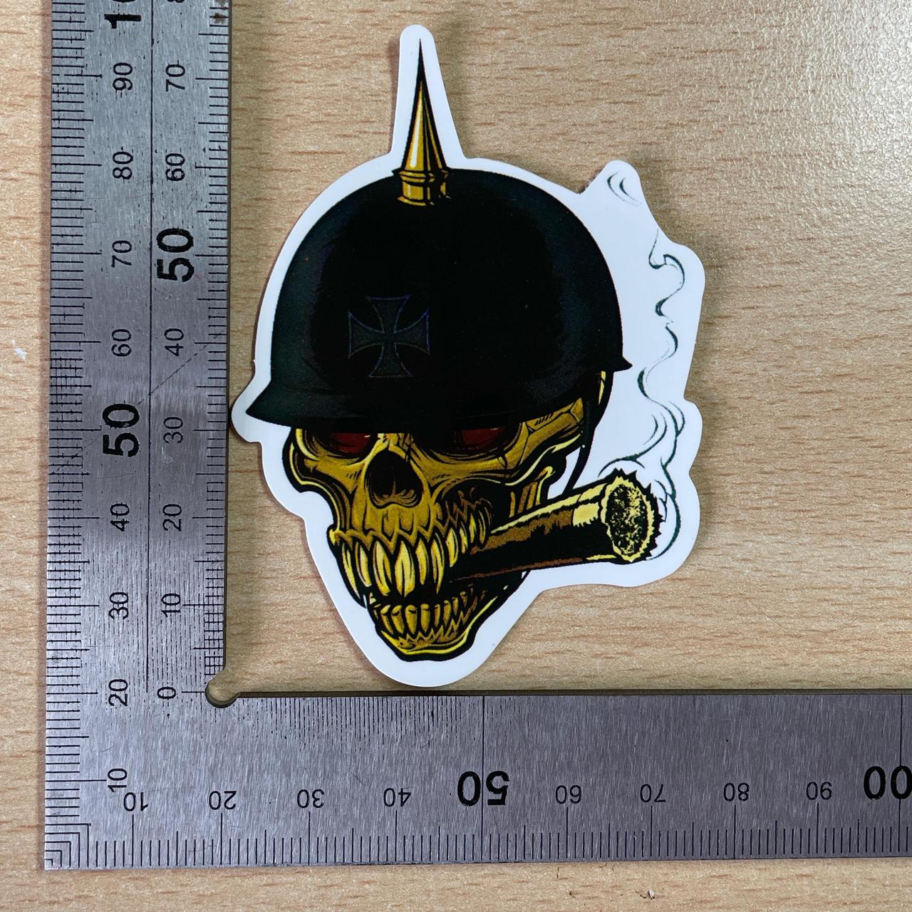 Black and gold skull helmet sticker #skull #stickers