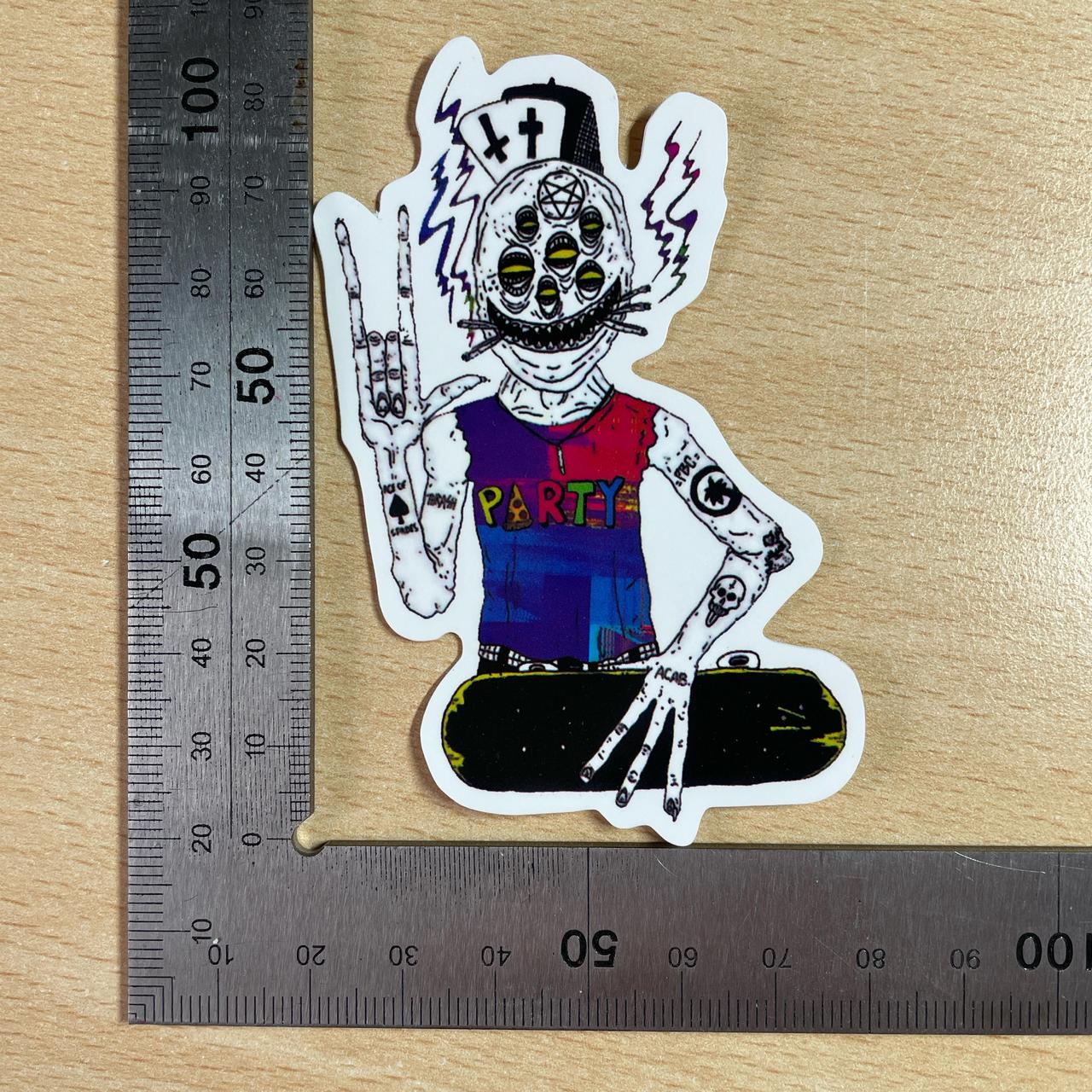 Party Alien skater sticker, #skaterstyle