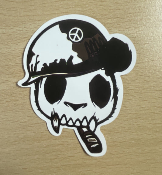 Smoking Skull Peace Sticker