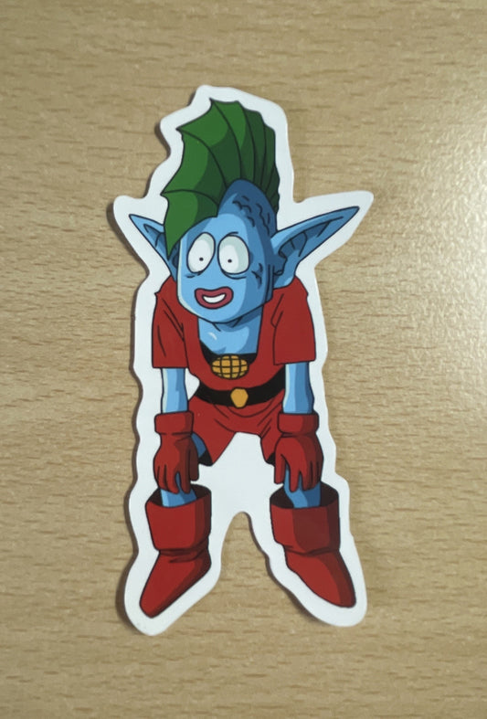 Blue Pointed Eared Alien Sticker