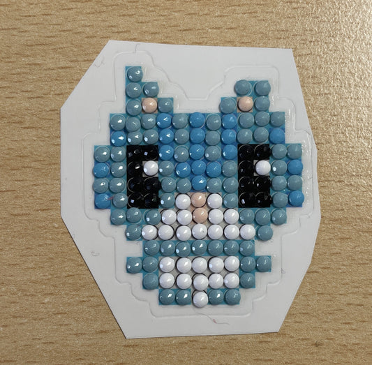 Cartoon-style face, likely a cat or similar animal Diamond Art Sticker