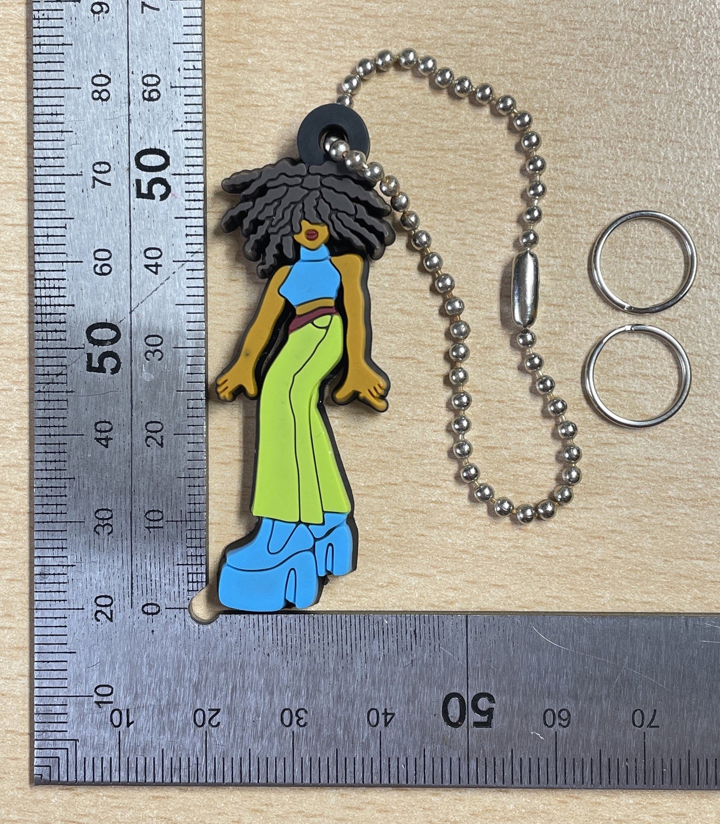 Keychain Charm girl in large chunky platform shoes