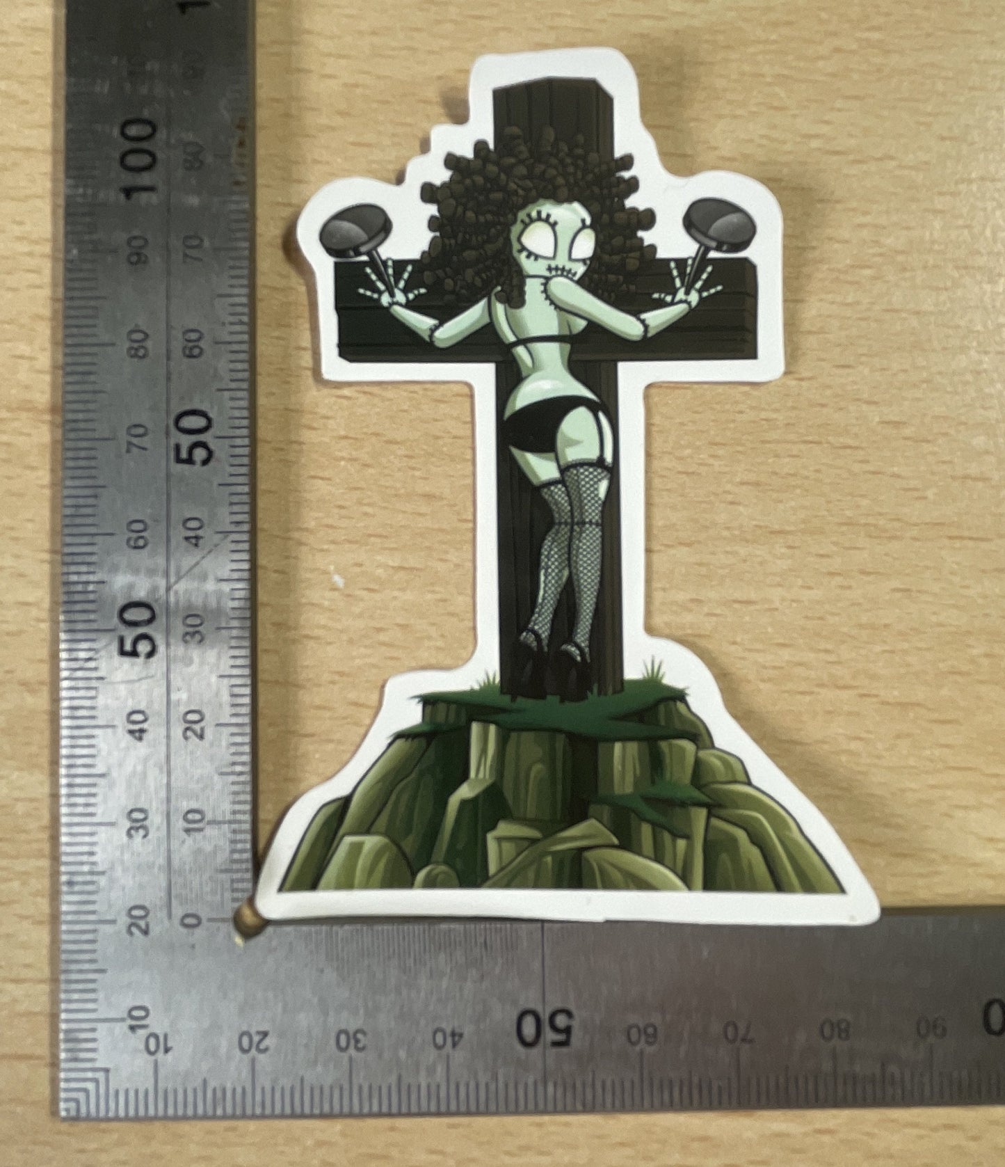 Sexy Doll Cross Sticker