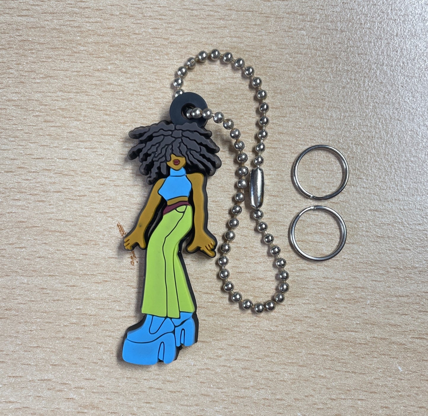 Keychain Charm girl in large chunky platform shoes