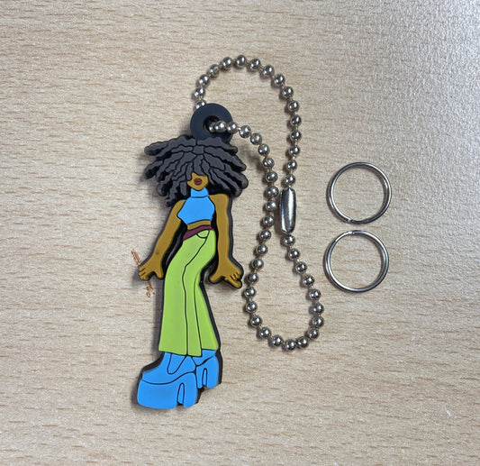 Keychain Charm girl in large chunky platform shoes