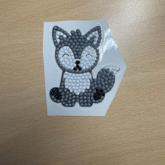 Grey Fox Diamond Art Sticker