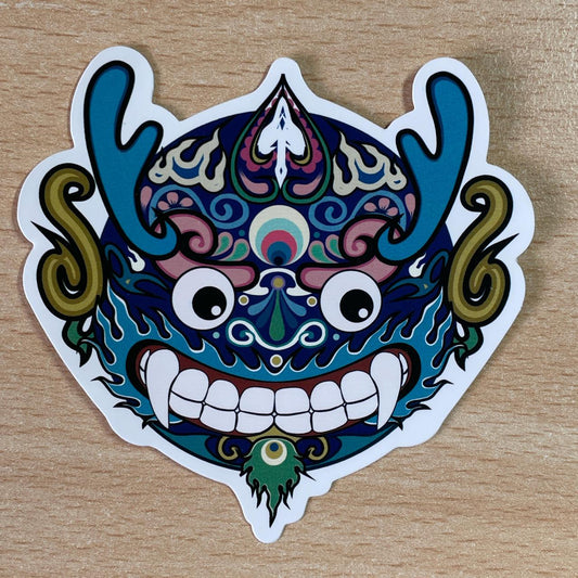 Blue &Multi-coloured Face sticker #stickers