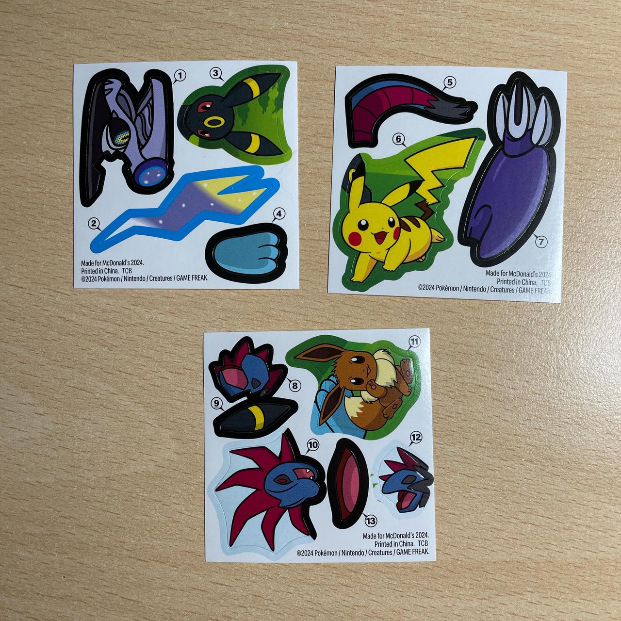 Pokémon McDonalds Double Sided Poster and Sticker Set D1