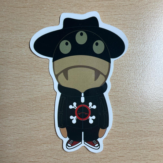 3 Eyed alien in black sticker #skater
