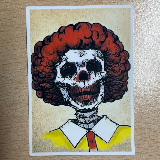 Skull Ronald McDonald sticker #goth #skullart