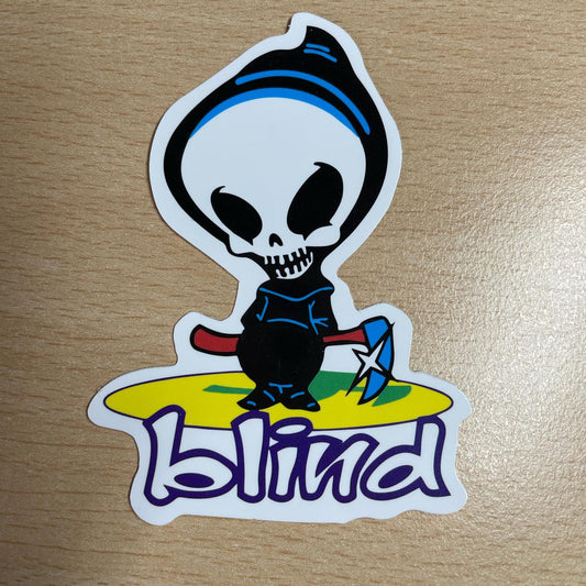 Grim Reaper Blind sticker - black and blue #skateculture