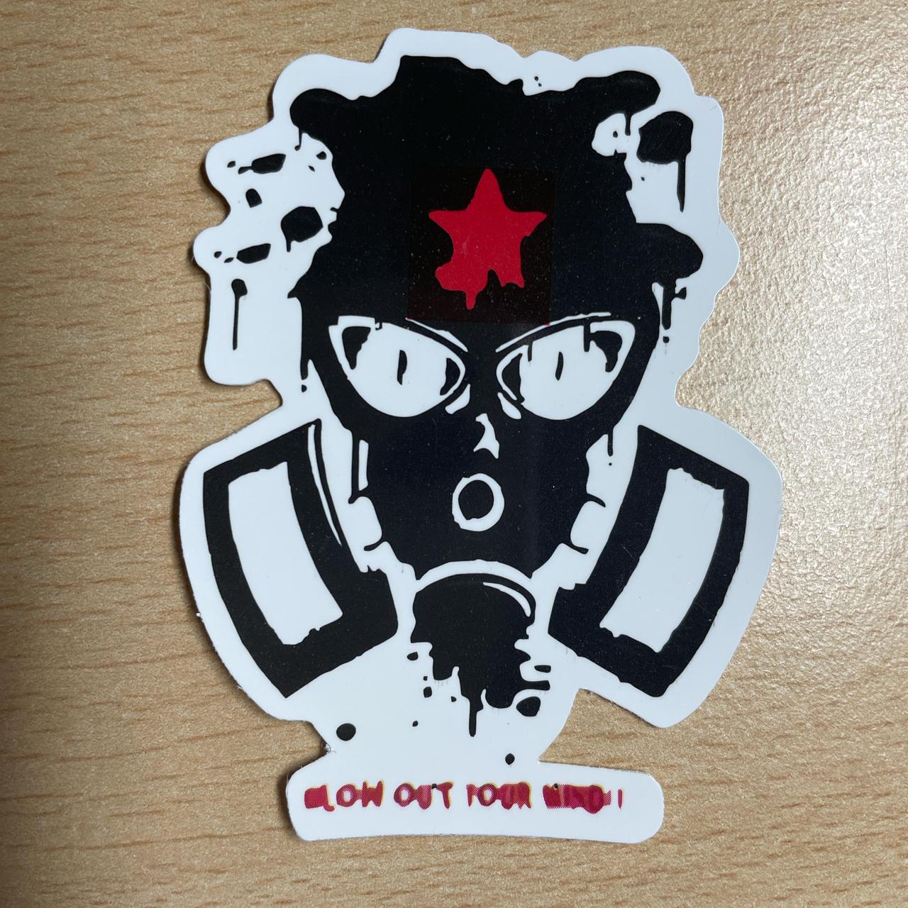 Gas mask "blow out your mind" sticker #skullart
