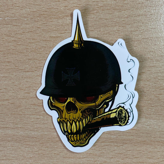 Black and gold skull helmet sticker #skull #stickers