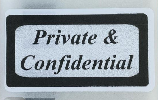 Private and confidential Labels X25