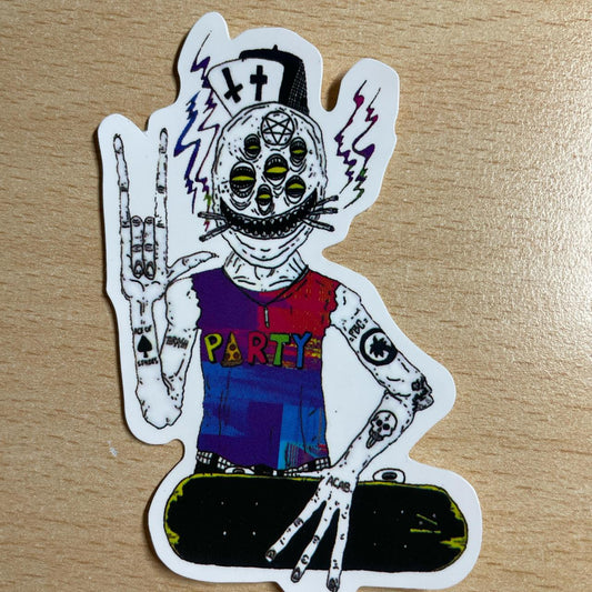 Party Alien skater sticker, #skaterstyle