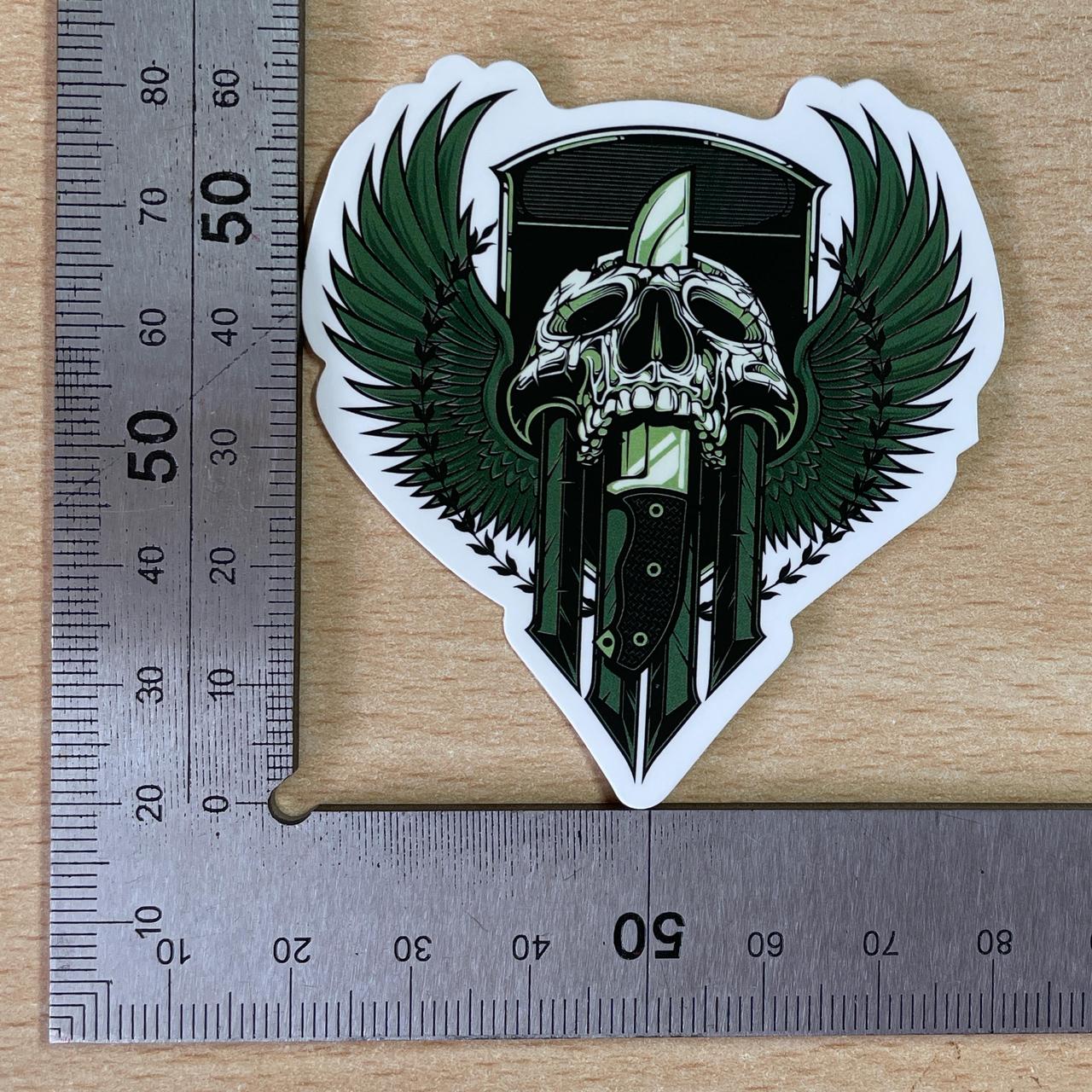 Green and black skull sticker #skullart