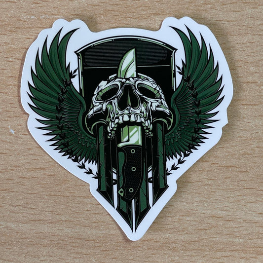 Green and black skull sticker #skullart