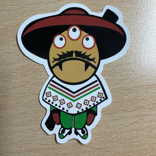 3 Eyed alien Mexican sticker #skater