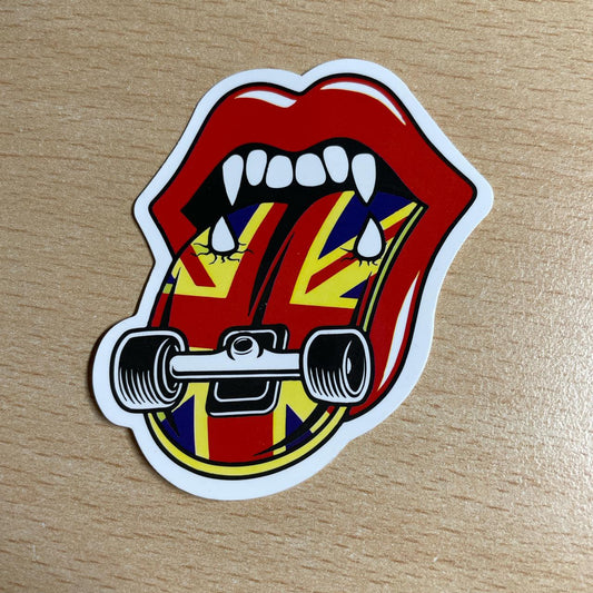 Vintage Rolling Stones Union Jack Skateboard Sticker