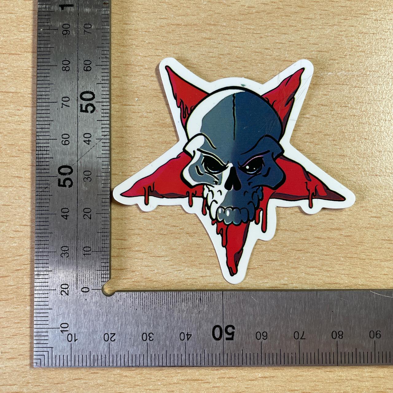 Red star and blue skull sticker #goth #skater