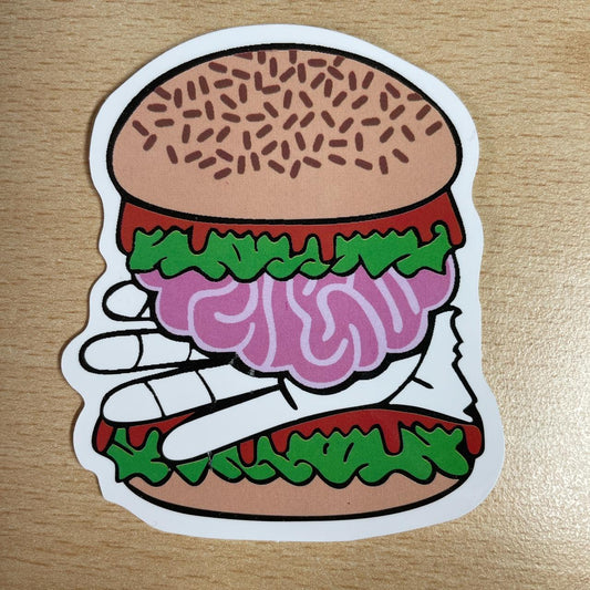 Spooky Halloween hand-burger sticker #HalloweenVibes