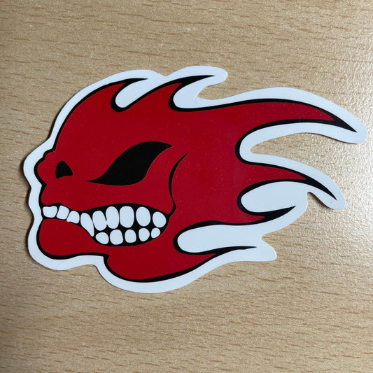 Red flame skull sticker #biker #skater
