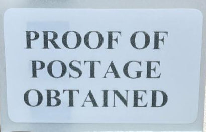 Proof of postage obtained Labels X25