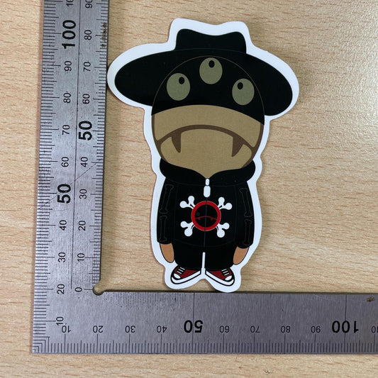 3 Eyed alien in black sticker #skater