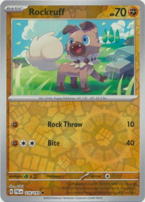 Rockruff [Reverse Holo] #116 Pokemon Paldea Evolved