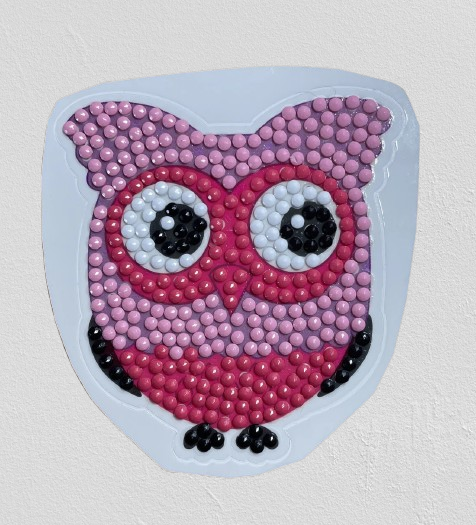 2 Tone Pink Owl Diamond Art Sticker