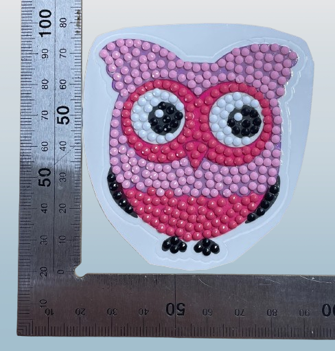 2 Tone Pink Owl Diamond Art Sticker
